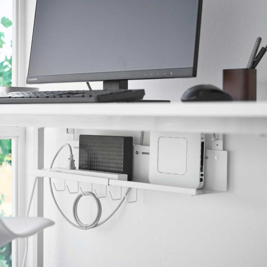 ケーブルトレー 山崎実業 正規品 smart スマート 伸縮デスク下ケーブルトレー ケーブル収納  10416 ホワイト | 山崎実業