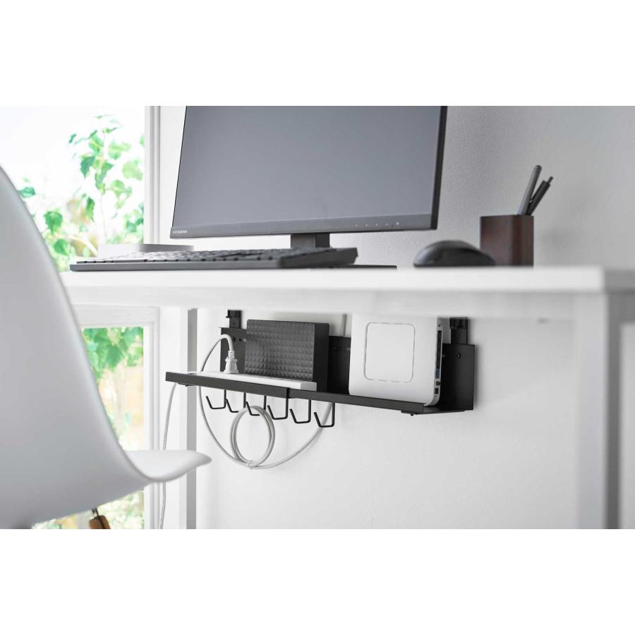 ケーブルトレー 山崎実業 正規品 smart スマート 伸縮デスク下ケーブルトレー ケーブル収納  10417 ブラック | 山崎実業 | 02