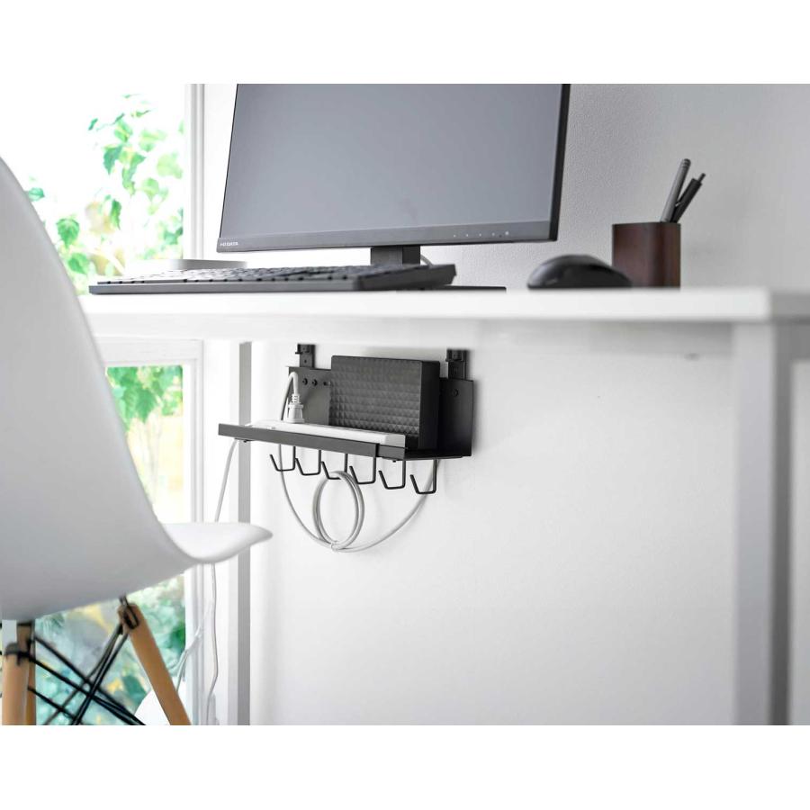 ケーブルトレー 山崎実業 正規品 smart スマート 伸縮デスク下ケーブルトレー ケーブル収納  10417 ブラック | 山崎実業 | 03