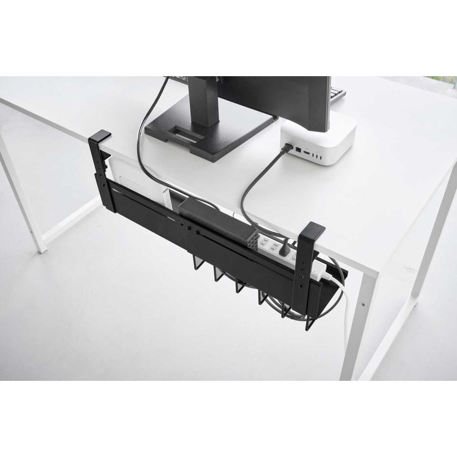 ケーブルトレー 山崎実業 正規品 smart スマート 伸縮デスク下ケーブルトレー ケーブル収納  10417 ブラック | 山崎実業 | 06