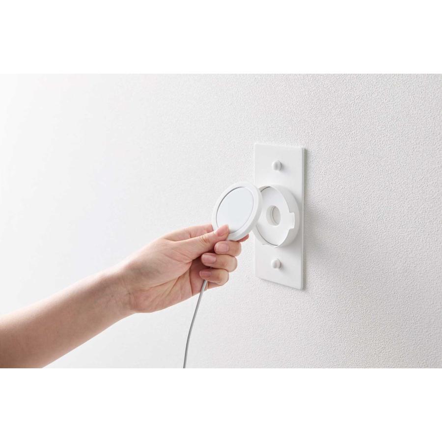 スマホ充電ホルダー 山崎実業 正規品 tower タワー ウォールスマートフォン充電ホルダー 石こうボード壁対応 ワイヤレス充電器対応  10084 ホワイト | tower | 06