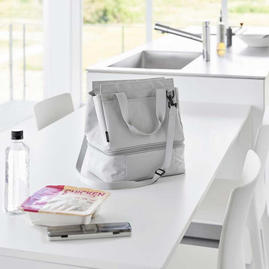 ランチバッグ 山崎実業 正規品 tower タワー セパレートできる横からパッとランチバッグ 保冷バッグ  10727 ライトグレー | tower