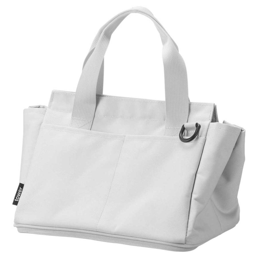 ランチバッグ 山崎実業 正規品 tower タワー セパレートできる横からパッとランチバッグ 保冷バッグ  10727 ライトグレー | tower | 01