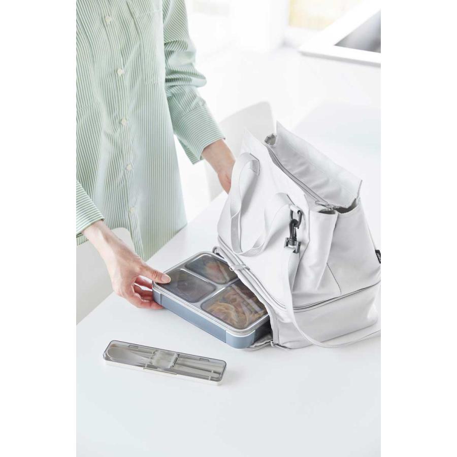 ランチバッグ 山崎実業 正規品 tower タワー セパレートできる横からパッとランチバッグ 保冷バッグ  10727 ライトグレー | tower | 03