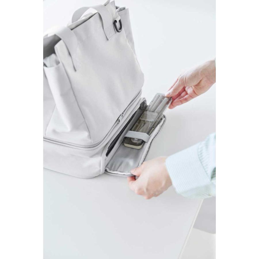 ランチバッグ 山崎実業 正規品 tower タワー セパレートできる横からパッとランチバッグ 保冷バッグ  10727 ライトグレー | tower | 04