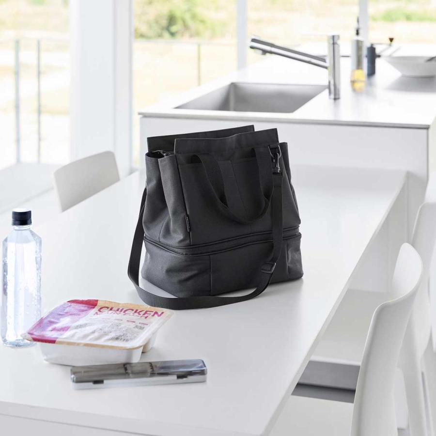 ランチバッグ 山崎実業 正規品 tower タワー セパレートできる横からパッとランチバッグ 保冷バッグ  10728 ブラック | tower