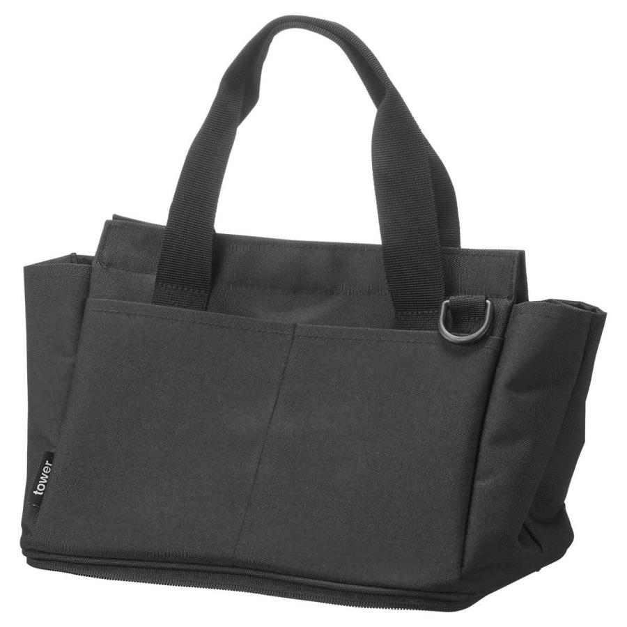 ランチバッグ 山崎実業 正規品 tower タワー セパレートできる横からパッとランチバッグ 保冷バッグ  10728 ブラック | tower | 01