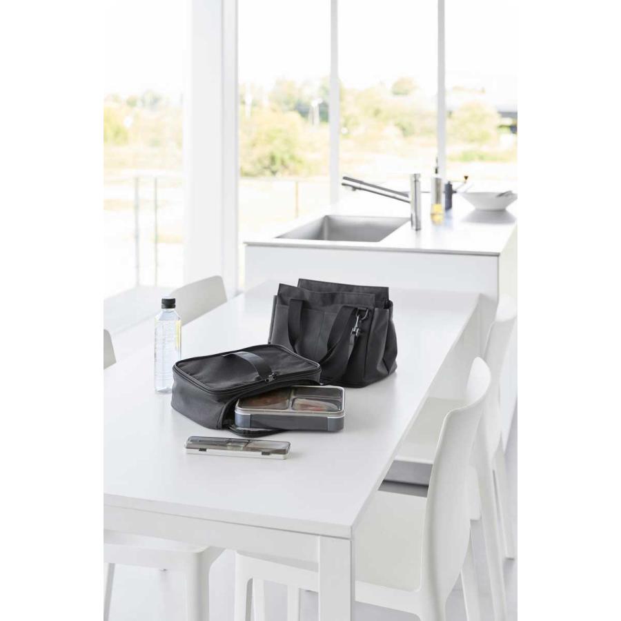 ランチバッグ 山崎実業 正規品 tower タワー セパレートできる横からパッとランチバッグ 保冷バッグ  10728 ブラック | tower | 02