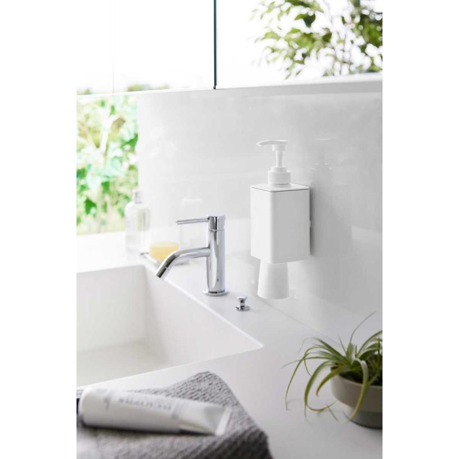 マウスウォッシュ容器 山崎実業 正規品 tower タワー フィルムフックマウスウォッシュディスペンサー＆ミニタンブラー 詰め替え容器  10539 ホワイト | tower | 02