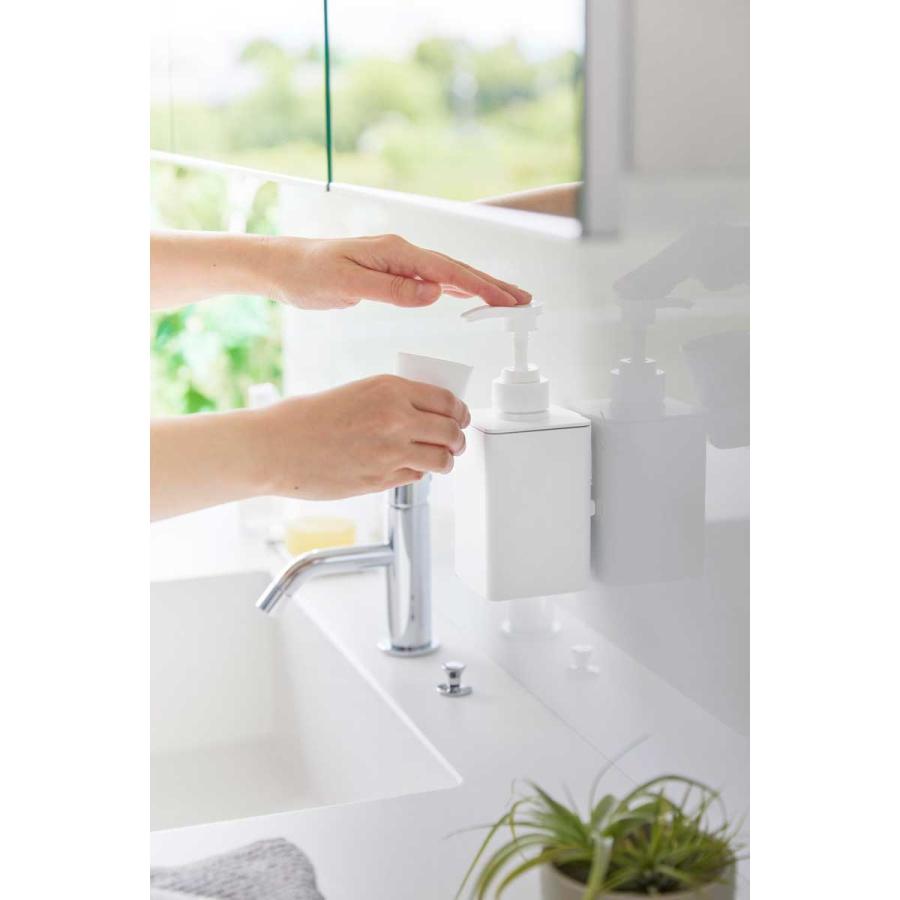 マウスウォッシュ容器 山崎実業 正規品 tower タワー フィルムフックマウスウォッシュディスペンサー＆ミニタンブラー 詰め替え容器  10539 ホワイト | tower | 04