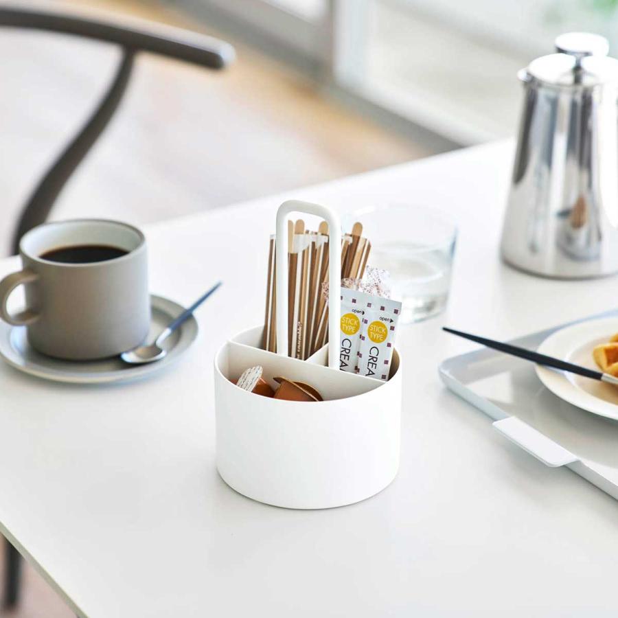 シュガー＆ミルクケース 山崎実業 正規品 tower タワー シュガー＆ミルクオーガナイザー おしゃれ  10807 ホワイト | tower