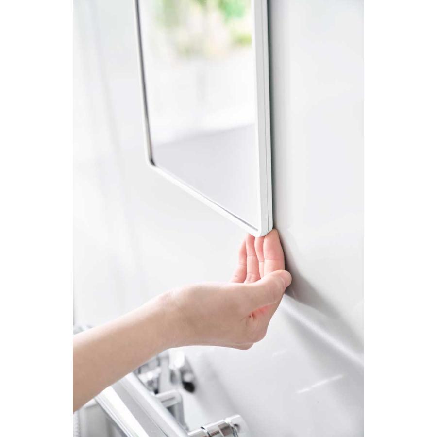 浴室くもり止めミラー 山崎実業 正規品 tower タワー マグネットバスルーム樹脂ミラー 角型 プラスチックミラー  10302 ホワイト | tower | 03