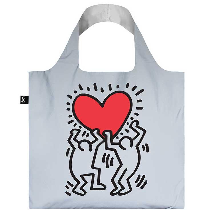 折りたたみトートバッグ 正規品 LOQI ローキー Reflective Bag リフレクティブバッグ KEITH HARING キース・へリング/ダンシング ハート | LOQI