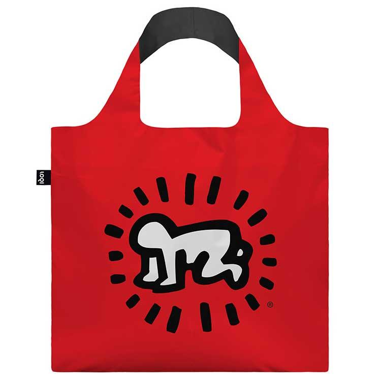 折りたたみトート エコバッグ 正規品 LOQI ローキー Recycled Bag 収納ポーチ付き KEITH HARING キース・へリング/ラディアント ベイビー | LOQI
