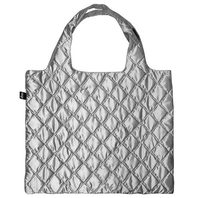 トートバッグ 正規品 LOQI ローキー METALLIC Puffy Medium Bag トート バッグ メタリック パフィー ミディアムバッグ Silver シルバー | LOQI