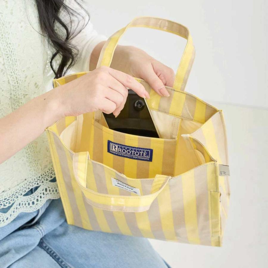 2026新作 トートバッグ 正規品 ROOTOTE ルートート EU.アーキャトル.ラミネート-W トート バッグ A-quatre 3529 ピンク・ミント | ROOTOTE | 03