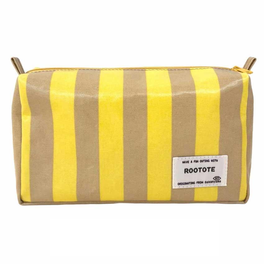 2026新作 ポーチ 正規品 ROOTOTE ルートート WR.ポーチ.ラミネート-W 立体型 with ROO pouch 3532 イエロー・ベージュ | ROOTOTE