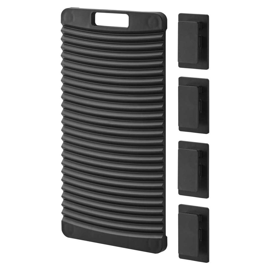 洗濯板 山崎実業 正規品 tower タワー マグネット洗濯板&クリップ 手洗い  10554 ブラック | tower | 01