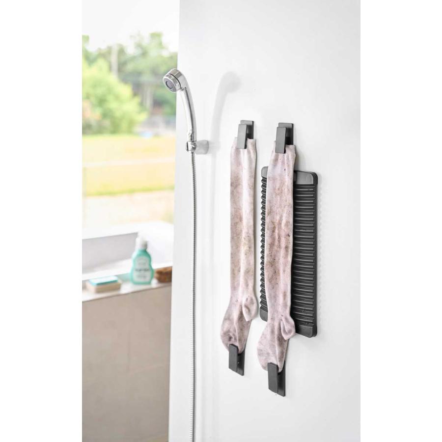 洗濯板 山崎実業 正規品 tower タワー マグネット洗濯板&クリップ 手洗い  10554 ブラック | tower | 02