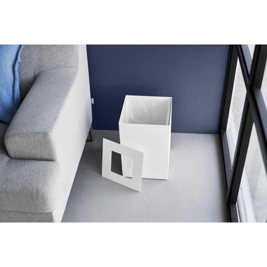 ゴミ箱 山崎実業 正規品 tower タワー 蓋付きトラッシュカン 角型 14L ダストボックス ごみ箱  10596 ホワイト | tower | 04