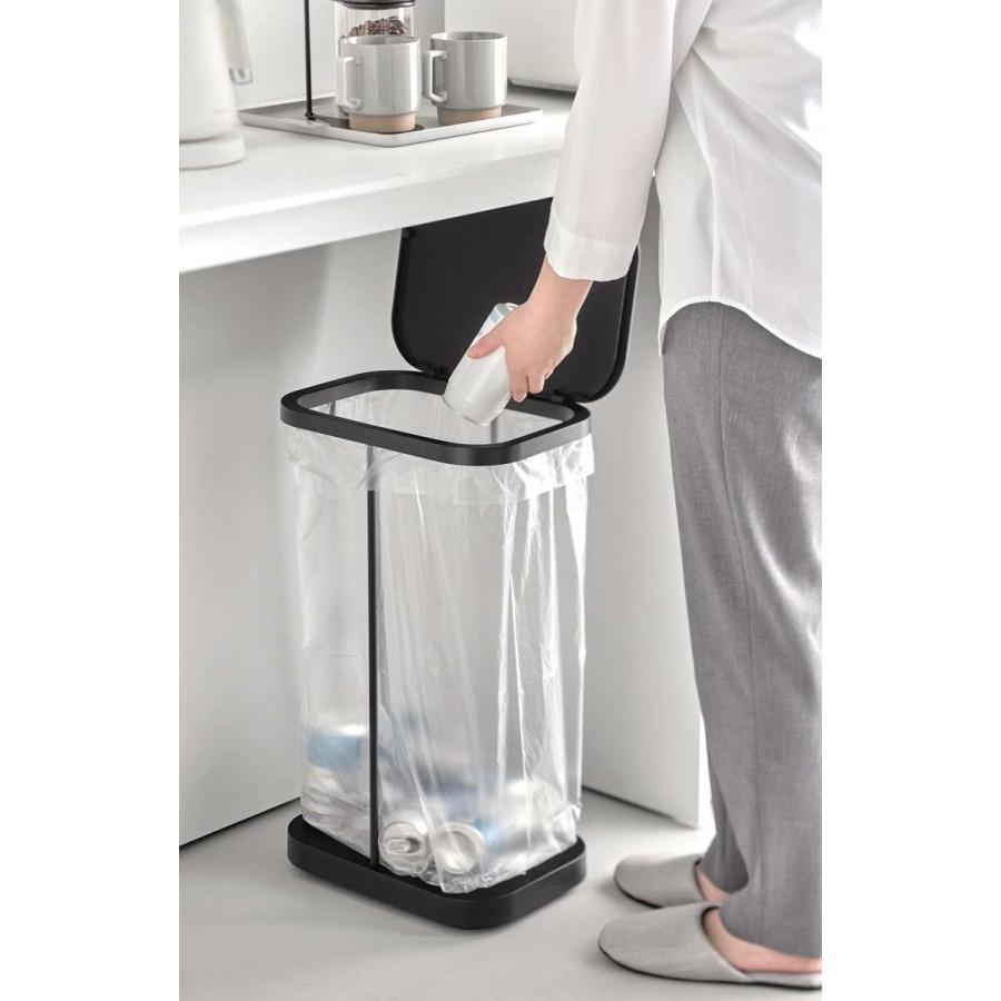 ゴミ箱 山崎実業 LUCE ルーチェ キャスター付き横開き分別ゴミ袋ホルダー ダストボックス ごみ箱  10568 ブラック | 山崎実業 | 04