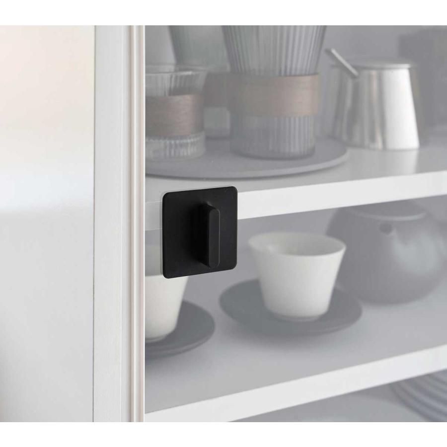 ガラス扉取っ手 山崎実業 正規品 tower タワー シリコーン吸着ガラス戸取っ手 2個組 ガラス戸引き手  10670 ブラック | tower | 03