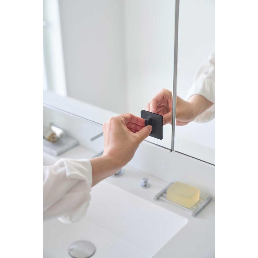 ガラス扉取っ手 山崎実業 正規品 tower タワー シリコーン吸着ガラス戸取っ手 2個組 ガラス戸引き手  10670 ブラック | tower | 05