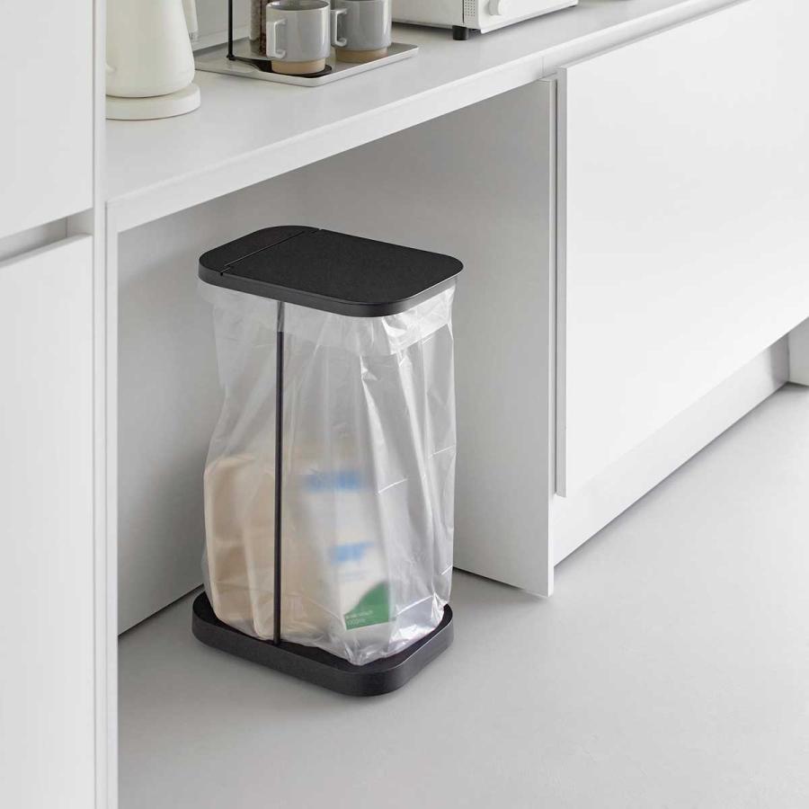ゴミ箱 山崎実業 LUCE ルーチェ キャスター付き分別ゴミ袋ホルダー ダストボックス ごみ箱  10566 ブラック | 山崎実業
