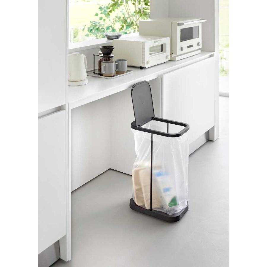 ゴミ箱 山崎実業 LUCE ルーチェ キャスター付き分別ゴミ袋ホルダー ダストボックス ごみ箱  10566 ブラック | 山崎実業 | 02