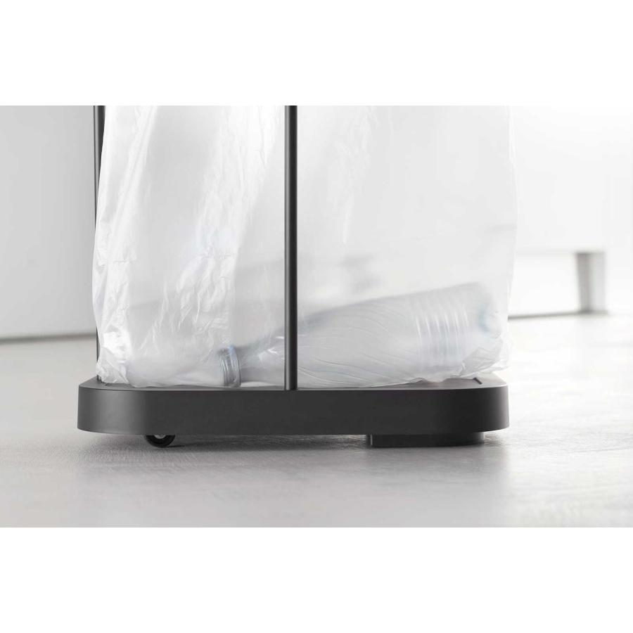 ゴミ箱 山崎実業 LUCE ルーチェ キャスター付き分別ゴミ袋ホルダー ダストボックス ごみ箱  10566 ブラック | 山崎実業 | 05