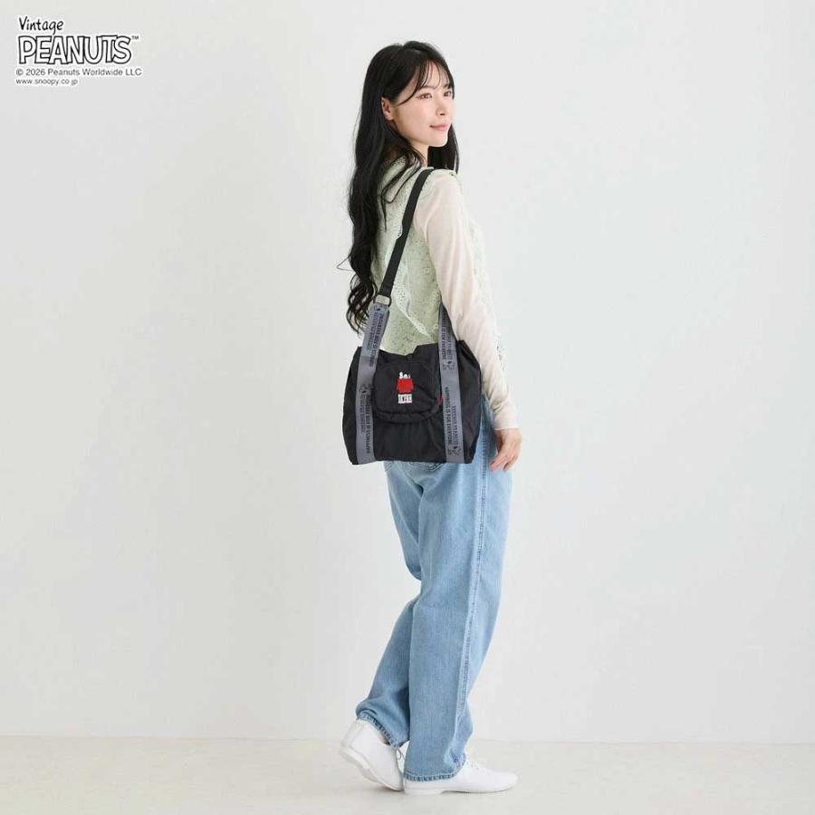 2026新作 スヌーピーバッグ 正規品 ROOTOTE ルートート IP.ルーショッパーミッド.ピーナッツ-1D スヌーピーグッズ トートバッグ ROO-shopper 8507 ブラック | ROOTOTE | 03