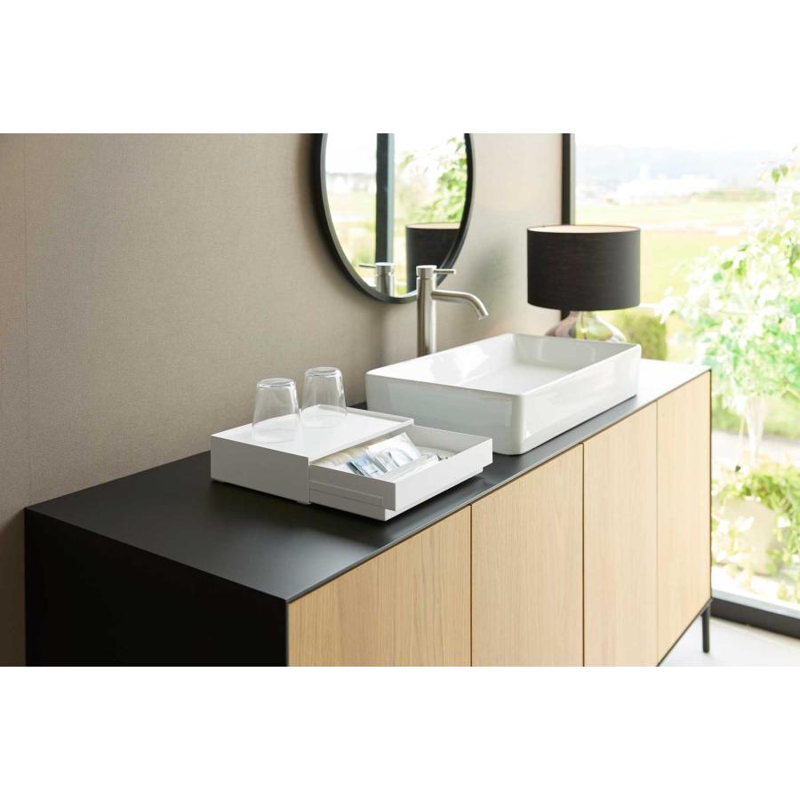 洗面台収納 山崎実業 正規品 tower タワー トレー付きアメニティ引き出し収納 洗面所 サニタリー  10711 ホワイト | tower | 02