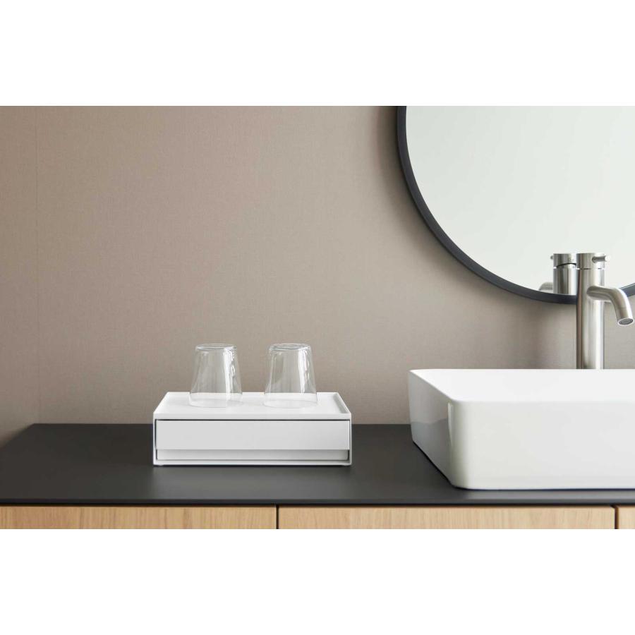 洗面台収納 山崎実業 正規品 tower タワー トレー付きアメニティ引き出し収納 洗面所 サニタリー  10711 ホワイト | tower | 03