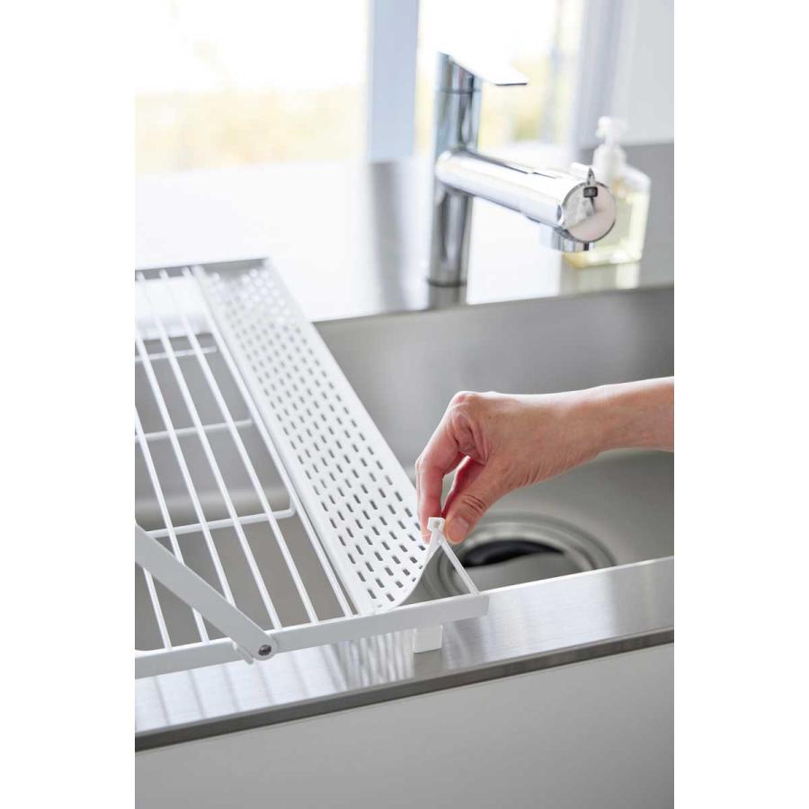 水切りかご 山崎実業 正規品 tower タワー シンク上スリム水切りラック シリコーントレー付き  水切りカゴ 水切りラック  10581 ホワイト | tower | 05