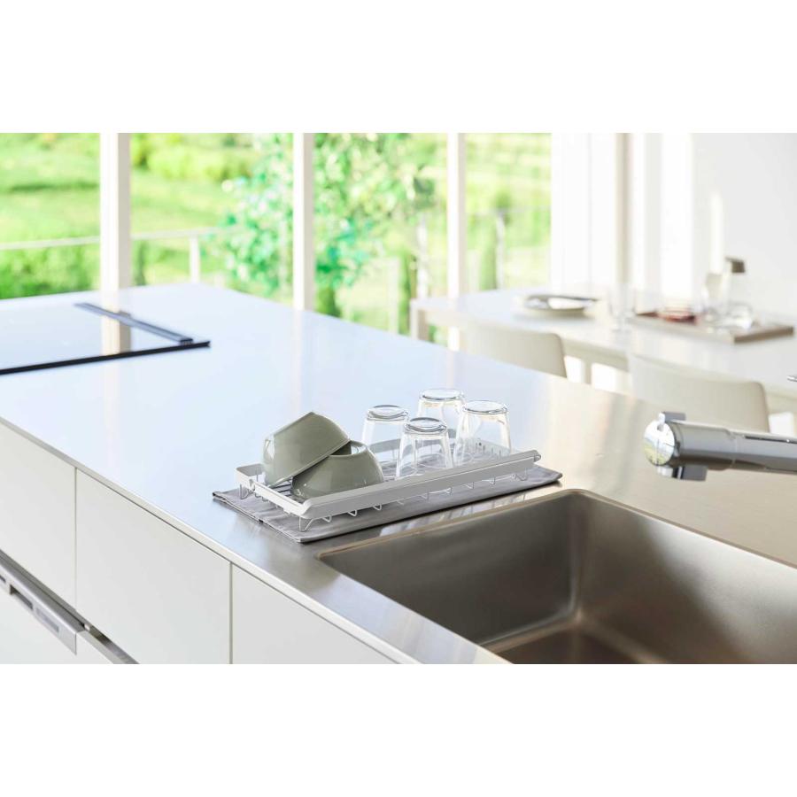 水切りかご 山崎実業 正規品 tower タワー 水筒を立てて干せる水切りバスケット  水切りカゴ 水切りラック  10677 ホワイト | tower | 03