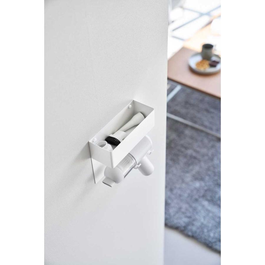 ミニ掃除機ホルダー 山崎実業 正規品 tower タワー 壁付けミニ掃除機ホルダー ハンディクリーナー  10787 ホワイト | tower | 03