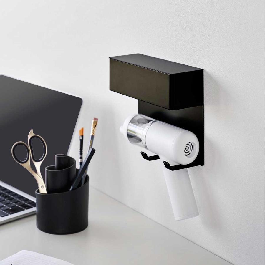 ミニ掃除機ホルダー 山崎実業 正規品 tower タワー 壁付けミニ掃除機ホルダー ハンディクリーナー  10788 ブラック | tower