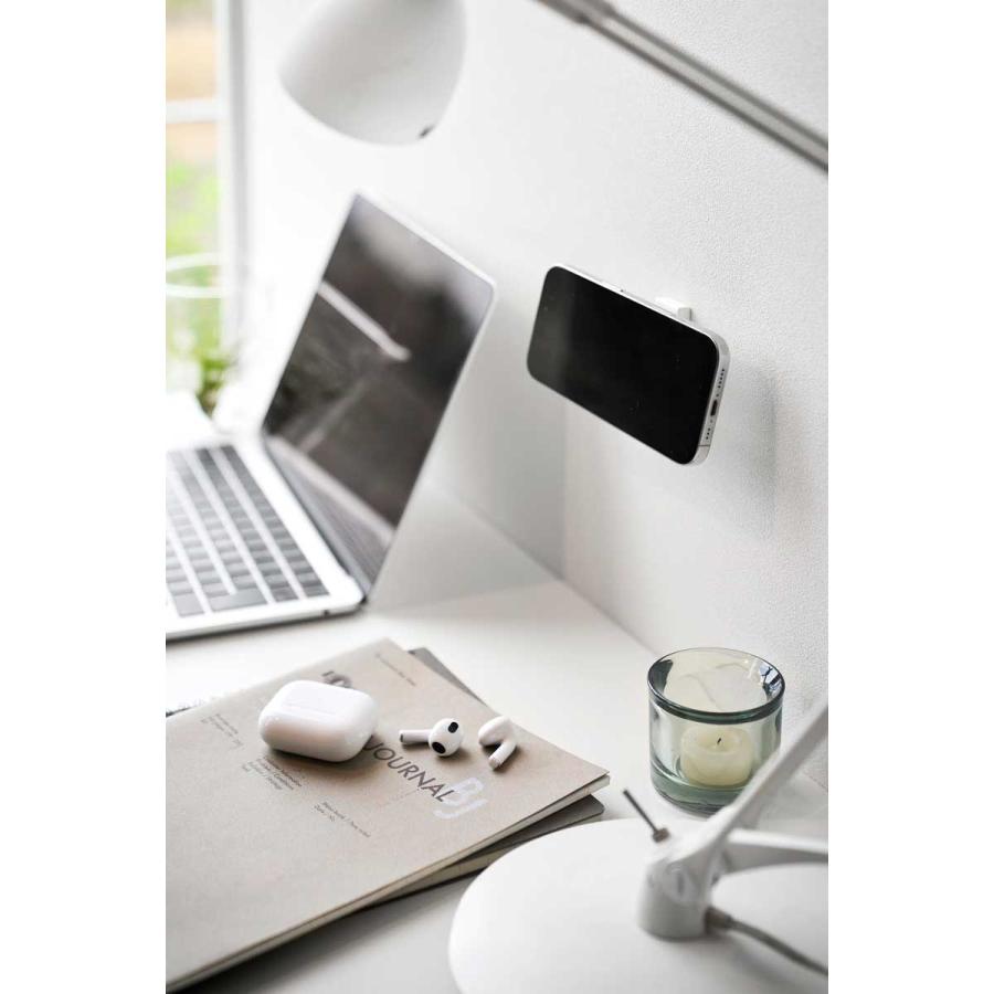 スマホスタンド 山崎実業 正規品 tower タワー 角度が調節できる壁付けスマホホルダー スマホホルダー  10434 ホワイト | tower | 03