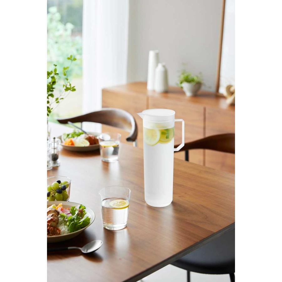 ピッチャー 山崎実業 正規品 tower タワー 熱湯が注げる冷水筒 ラウンド 1.2L 水差し  10686 ホワイト | tower | 02