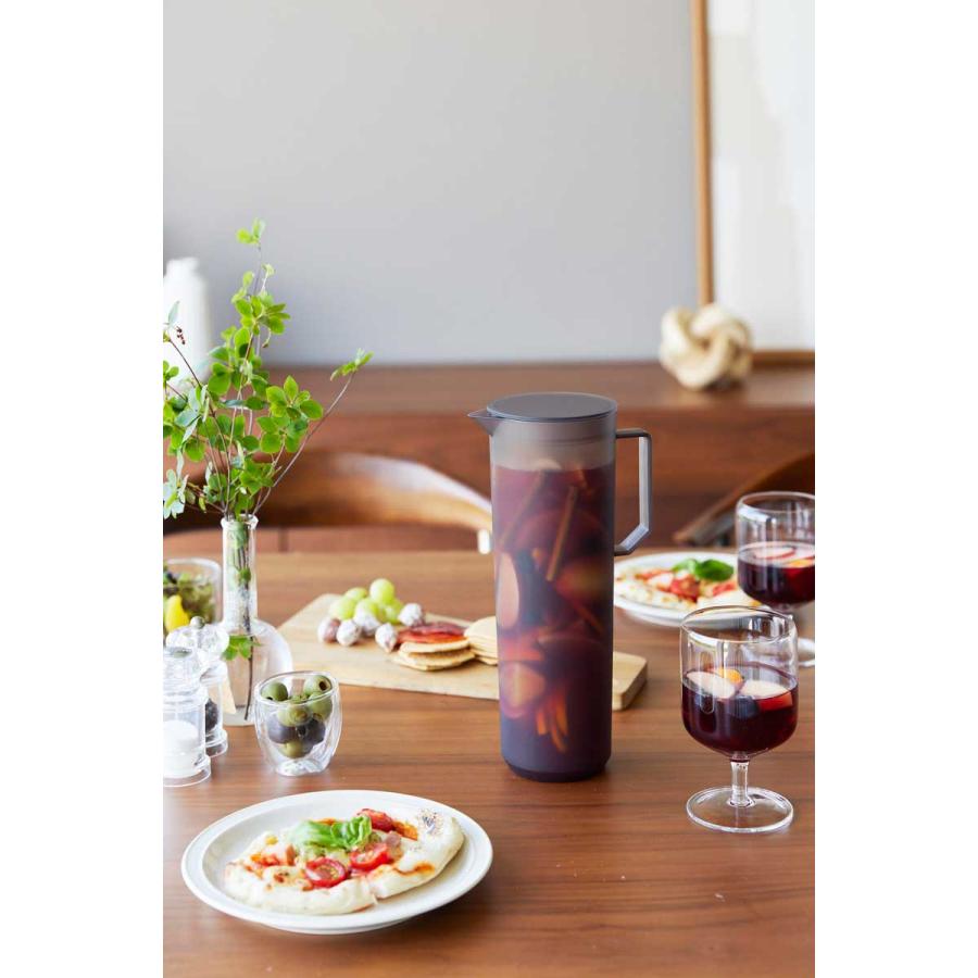 ピッチャー 山崎実業 正規品 tower タワー 熱湯が注げる冷水筒 ラウンド 1.2L 水差し  10687 ブラック | tower | 03