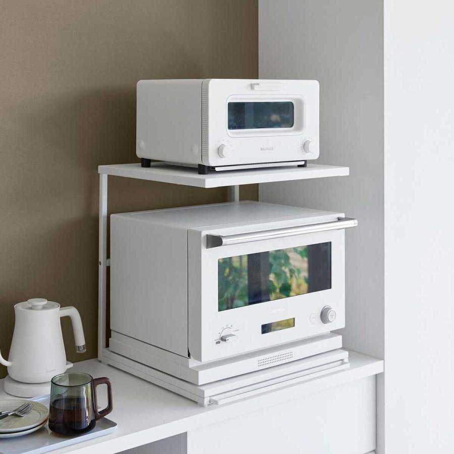 キッチン家電ラック 山崎実業 正規品 tower タワー スライドテーブル付きキッチン家電下ラック 2段 電子レンジ トースター  10652 ホワイト | tower