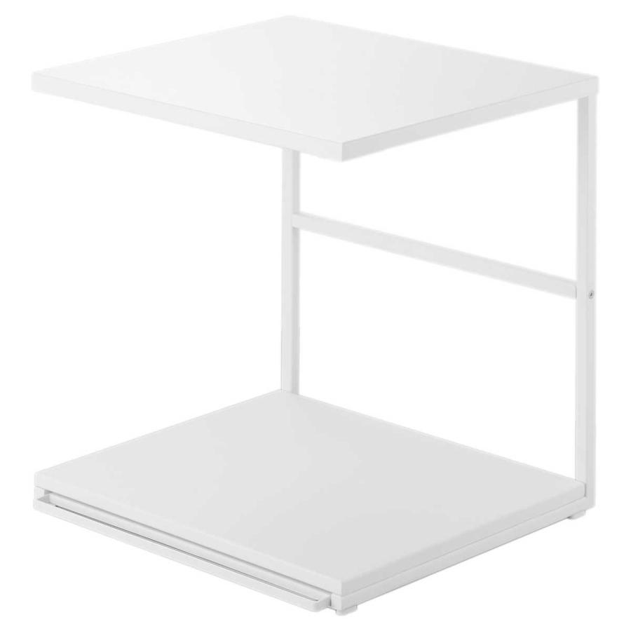 キッチン家電ラック 山崎実業 正規品 tower タワー スライドテーブル付きキッチン家電下ラック 2段 電子レンジ トースター  10652 ホワイト | tower | 01