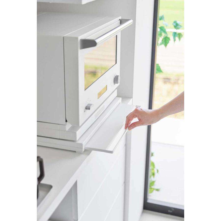 キッチン家電ラック 山崎実業 正規品 tower タワー スライドテーブル付きキッチン家電下ラック 2段 電子レンジ トースター  10652 ホワイト | tower | 04