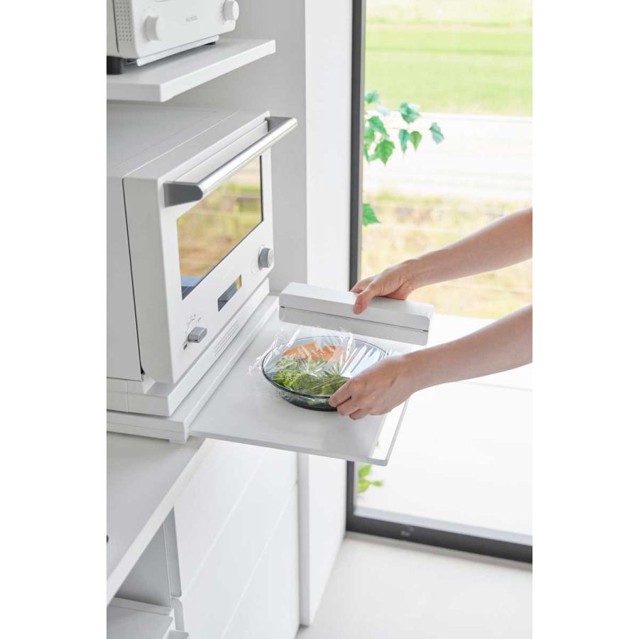 キッチン家電ラック 山崎実業 正規品 tower タワー スライドテーブル付きキッチン家電下ラック 2段 電子レンジ トースター  10652 ホワイト | tower | 05