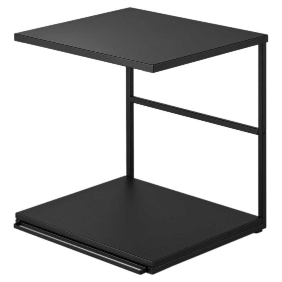 キッチン家電ラック 山崎実業 正規品 tower タワー スライドテーブル付きキッチン家電下ラック 2段 電子レンジ トースター  10653 ブラック | tower | 01