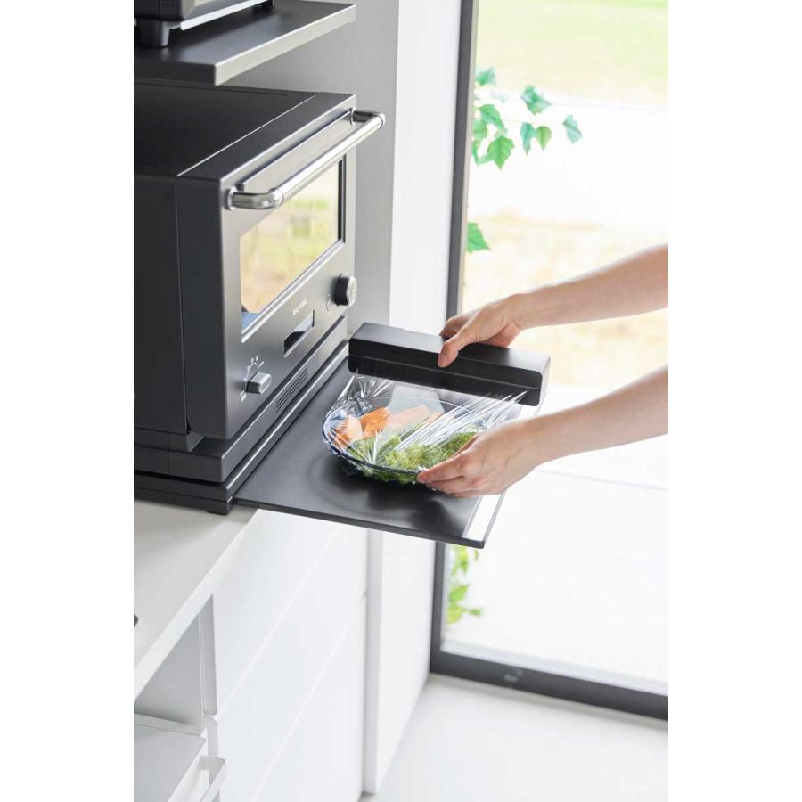 キッチン家電ラック 山崎実業 正規品 tower タワー スライドテーブル付きキッチン家電下ラック 2段 電子レンジ トースター  10653 ブラック | tower | 05