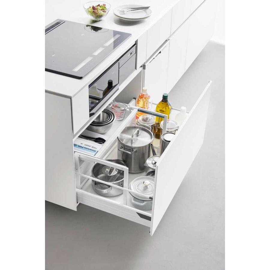 シンク下収納 山崎実業 正規品 tower タワー シンク下引き出し幅伸縮スライドラック D30 シンク下ラック キッチン収納  10356 ホワイト | tower | 02