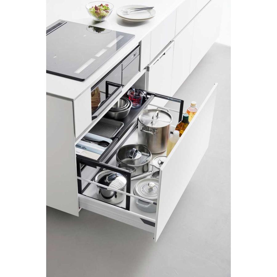 シンク下収納 山崎実業 正規品 tower タワー シンク下引き出し幅伸縮スライドラック D30 シンク下ラック キッチン収納  10357 ブラック | tower | 04