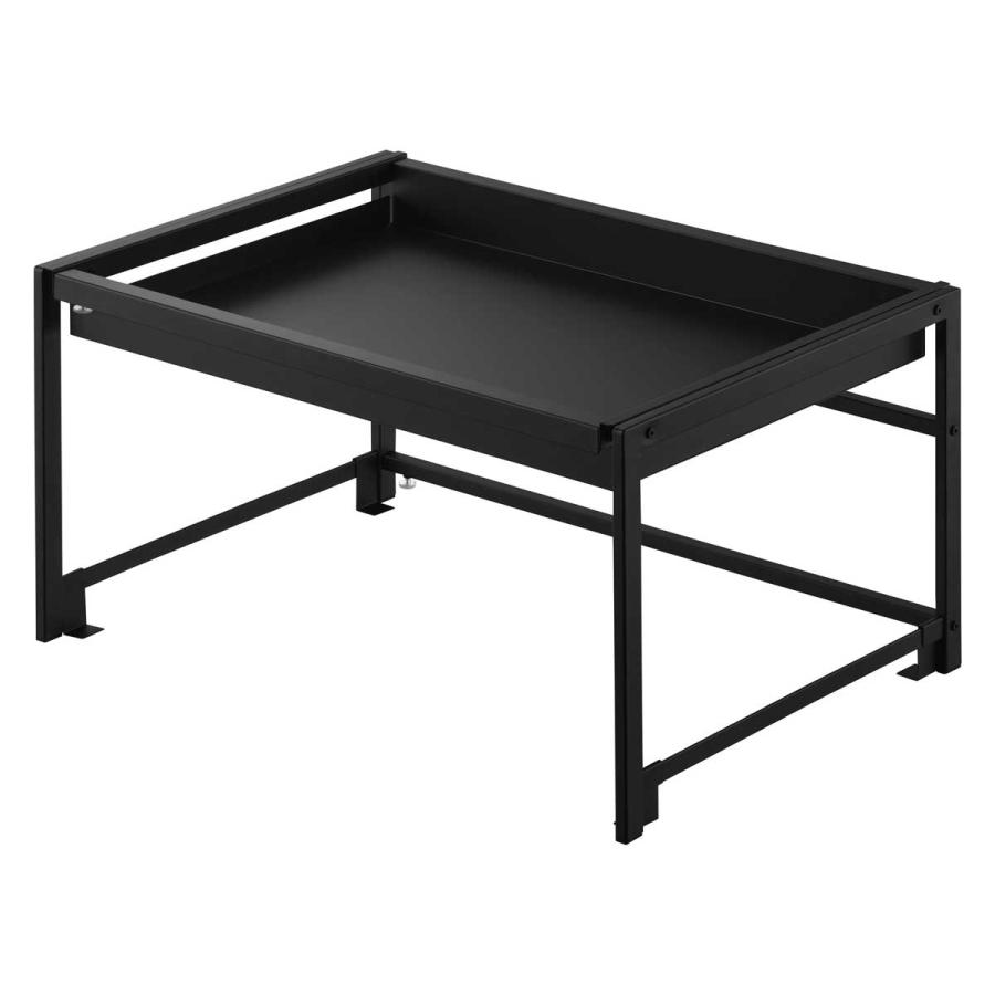 シンク下収納 山崎実業 正規品 tower タワー シンク下引き出し幅伸縮スライドラック D40 シンク下ラック キッチン収納  10359 ブラック | tower | 01