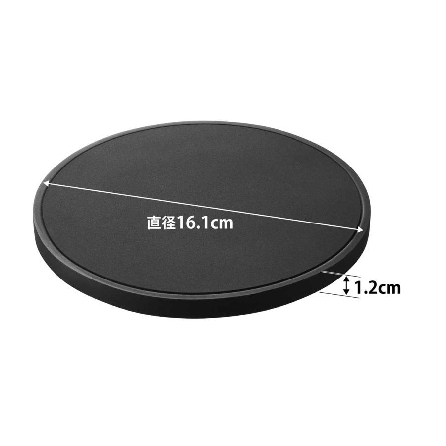 鍋敷き 山崎実業 正規品 tower タワー マグネットシリコーン鍋敷き 丸型 シリコン製  10319 ブラック | tower | 04